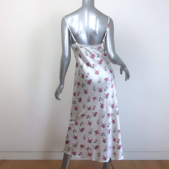 LoveShackFancy x Morgan Lane Stella Slip Dress White Floral Satin Size Large - Picture 5 of 9
